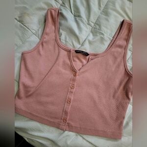 Light pink Shein button up crop size large